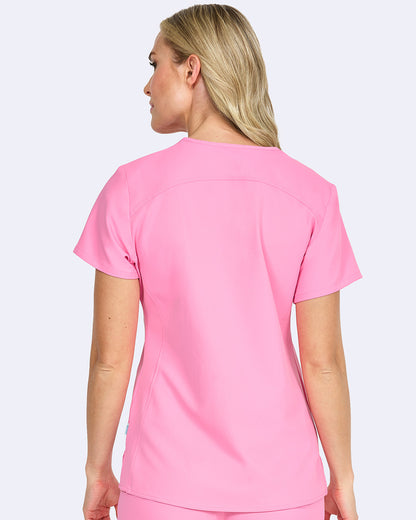 Studio 1165 Focus V-Neck Top Pink Lemonade