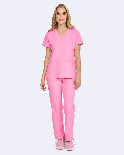 Studio 1165 Focus V-Neck Top Pink Lemonade