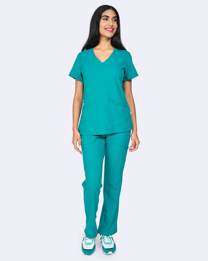 Zavate Focus V-Neck Top Style 1165 in color Teal Image 4