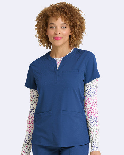 Zavate Lynx Jacquard Top Style 1171 in color Navy Image 1