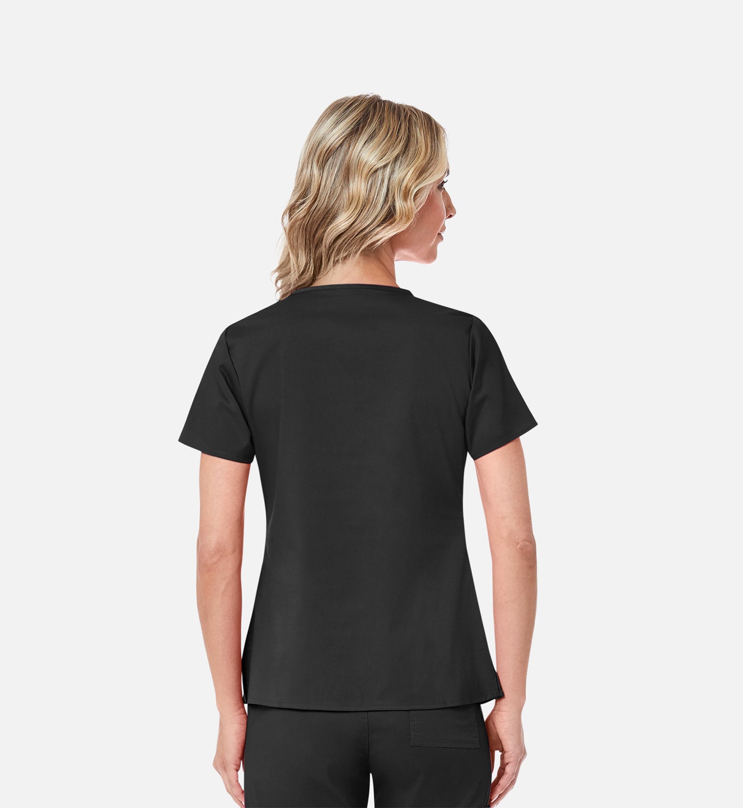 Blossom 1202 3 Pocket V-Neck Top Black