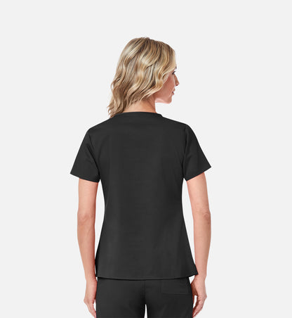 Blossom 1202 3 Pocket V-Neck Top Black