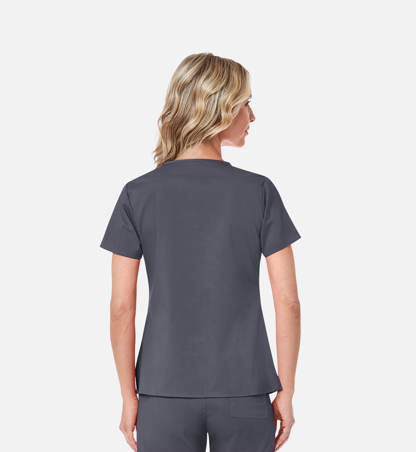 Blossom 1202 3 Pocket V-Neck Top Charcoal