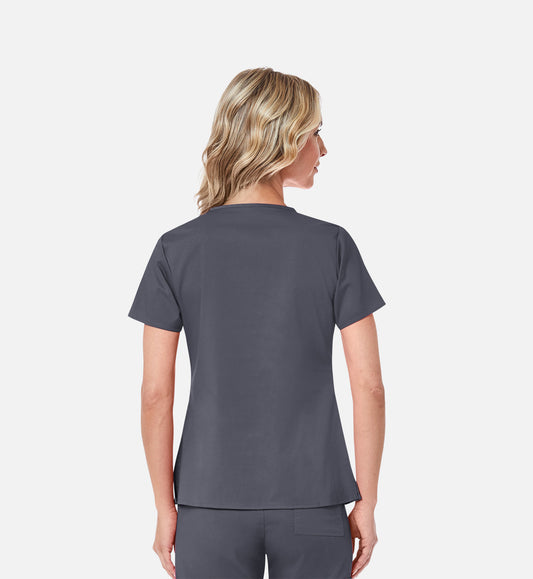 Blossom 1202 3 Pocket V-Neck Top Charcoal