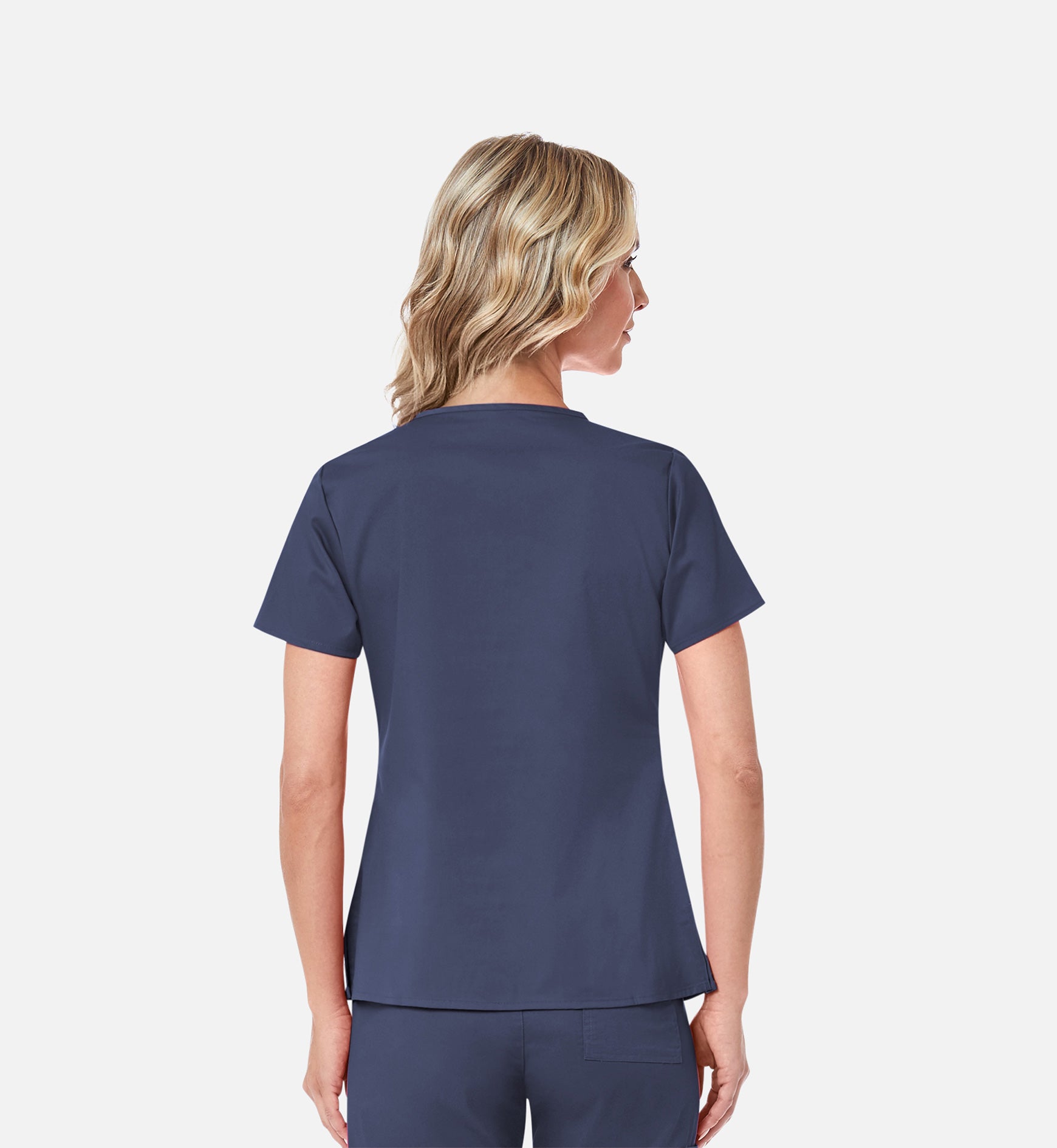 Blossom 1202 3 Pocket V-Neck Top Navy
