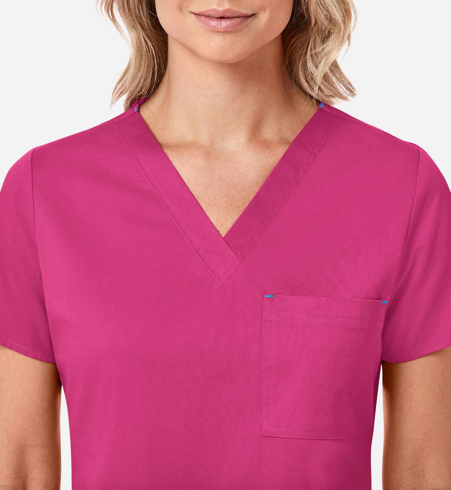 Blossom 1202 3 Pocket V-Neck Top Passion Pink
