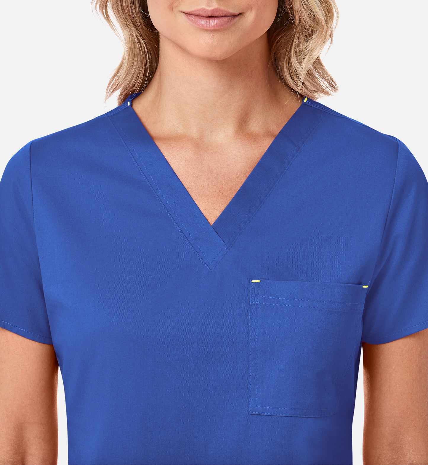 Blossom 1202 3 Pocket V-Neck Top Royal Blue