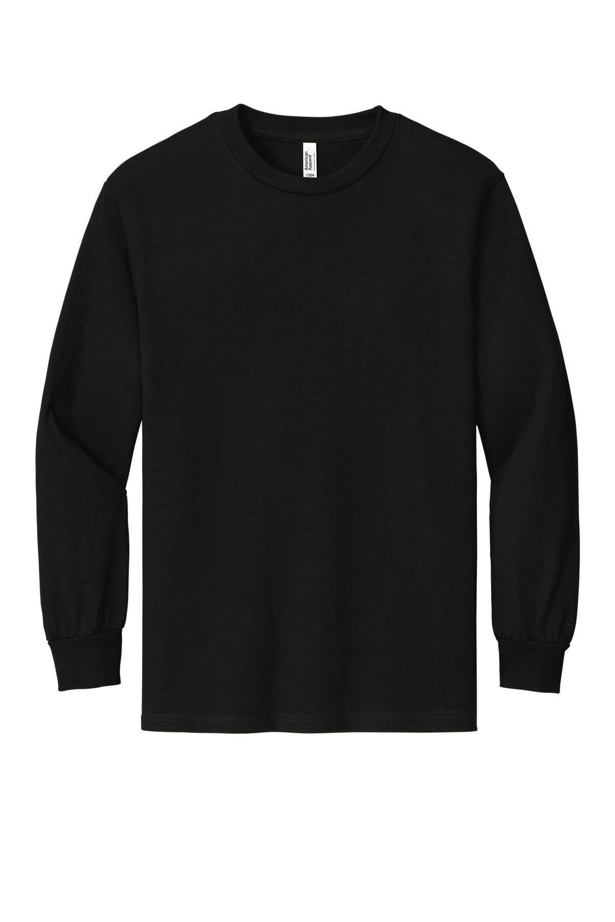 American Apparel Heavyweight Unisex Long Sleeve T-Shirt 1304 Black