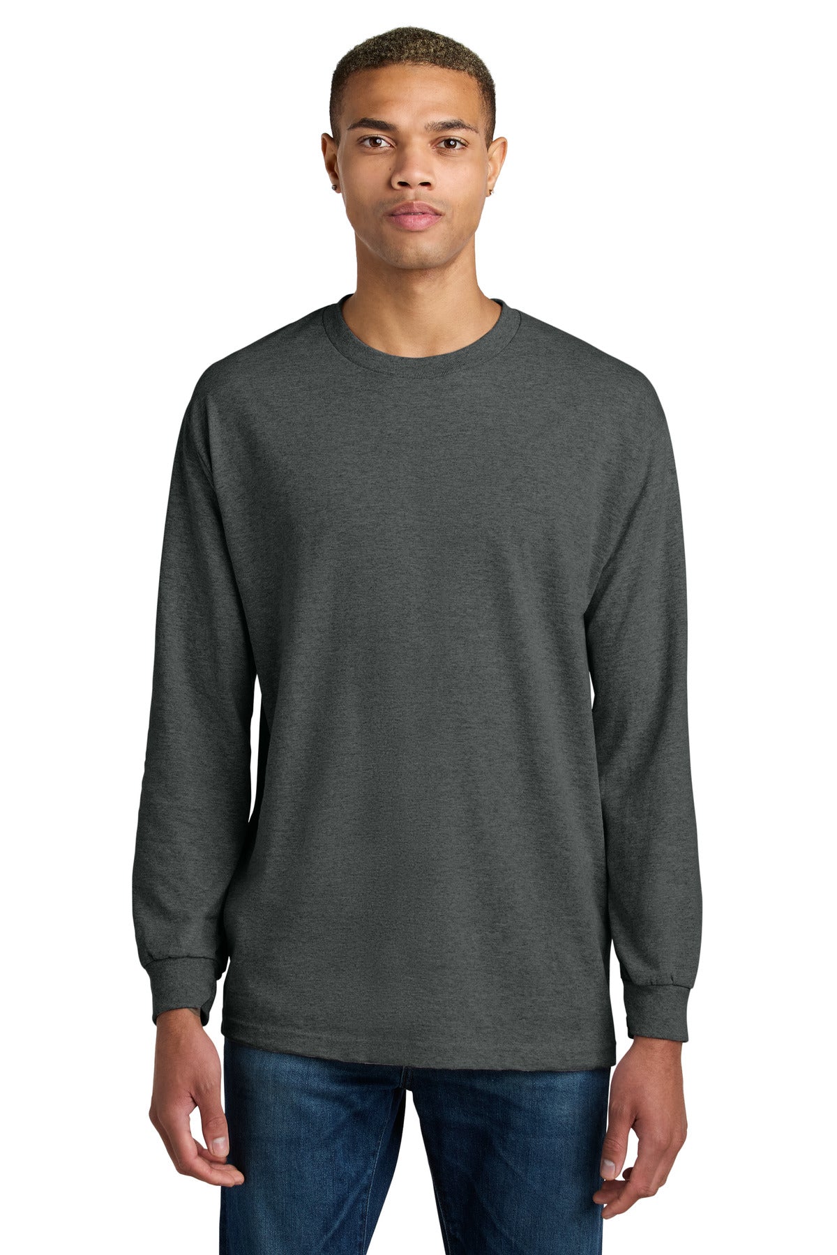 American Apparel Heavyweight Unisex Long Sleeve T-Shirt 1304 Heather Charcoal