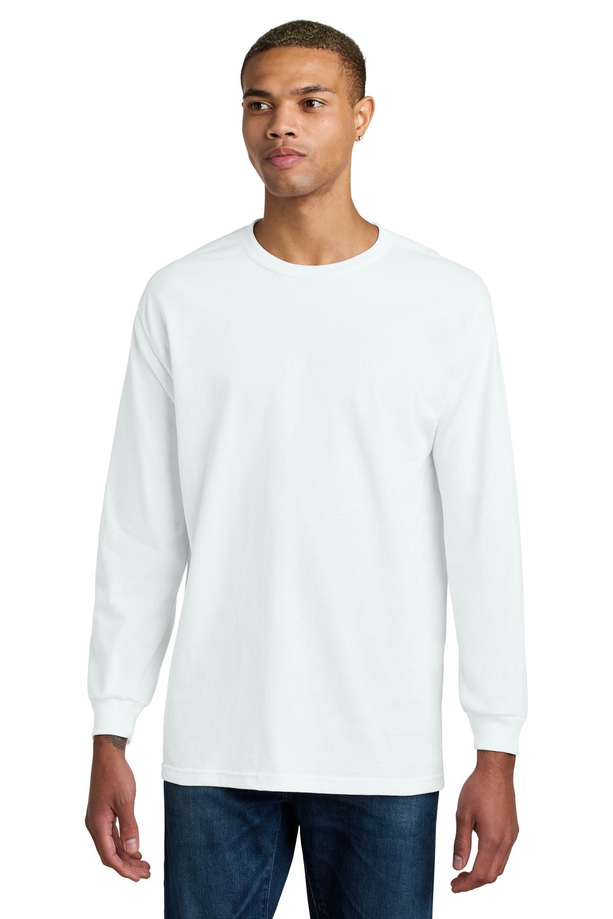 American Apparel Heavyweight Unisex Long Sleeve T-Shirt 1304 White