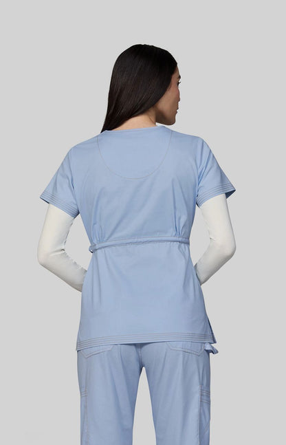 Classics Katelyn Women's 2-Pocket Scrub Top Glass Blue