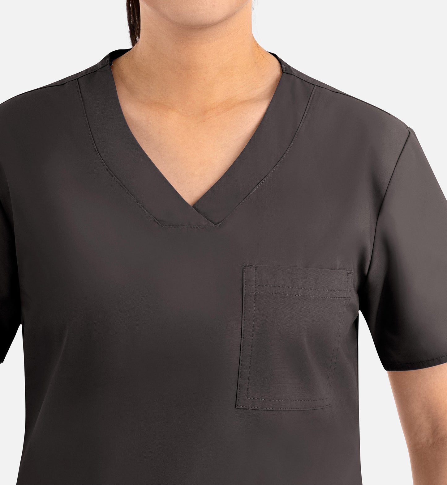 Core 1626 Curved V-Neck Top Chocolate