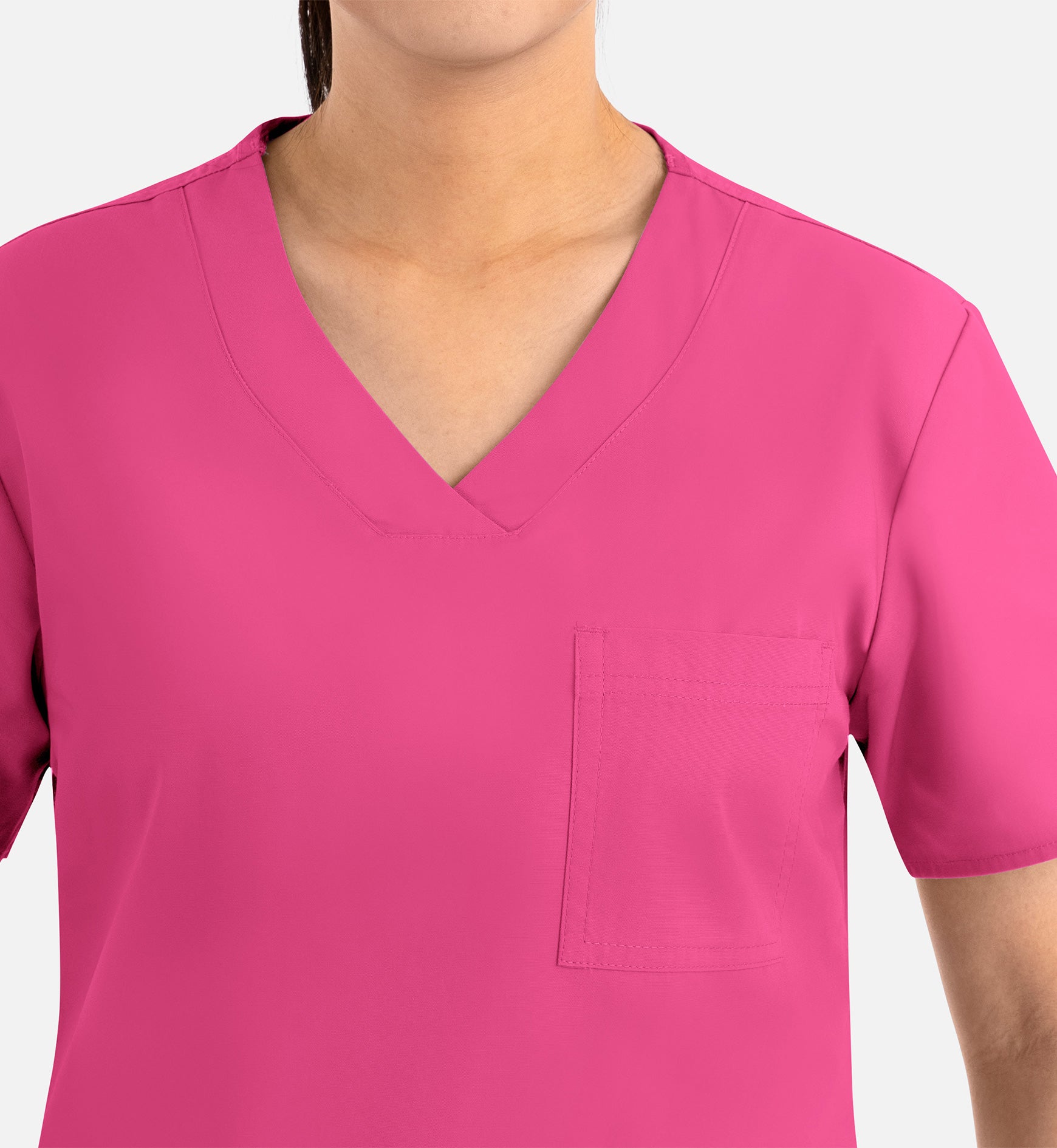 Core 1626 Curved V-Neck Top Hot Pink