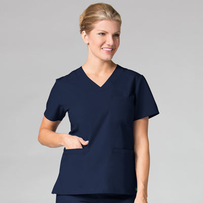 Core 1626 Curved V-Neck Top Navy