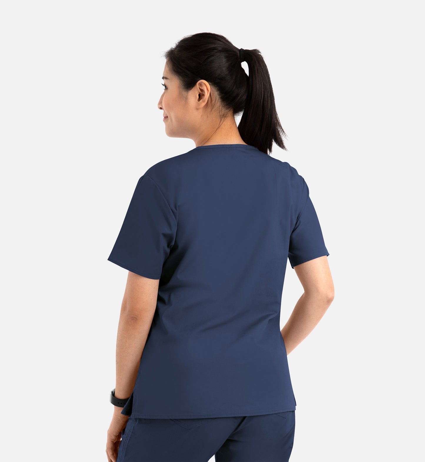 Core 1626 Curved V-Neck Top Navy