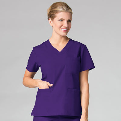 Core 1626 Curved V-Neck Top Purple