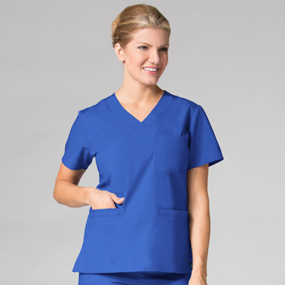 Core 1626 Curved V-Neck Top Royal Blue