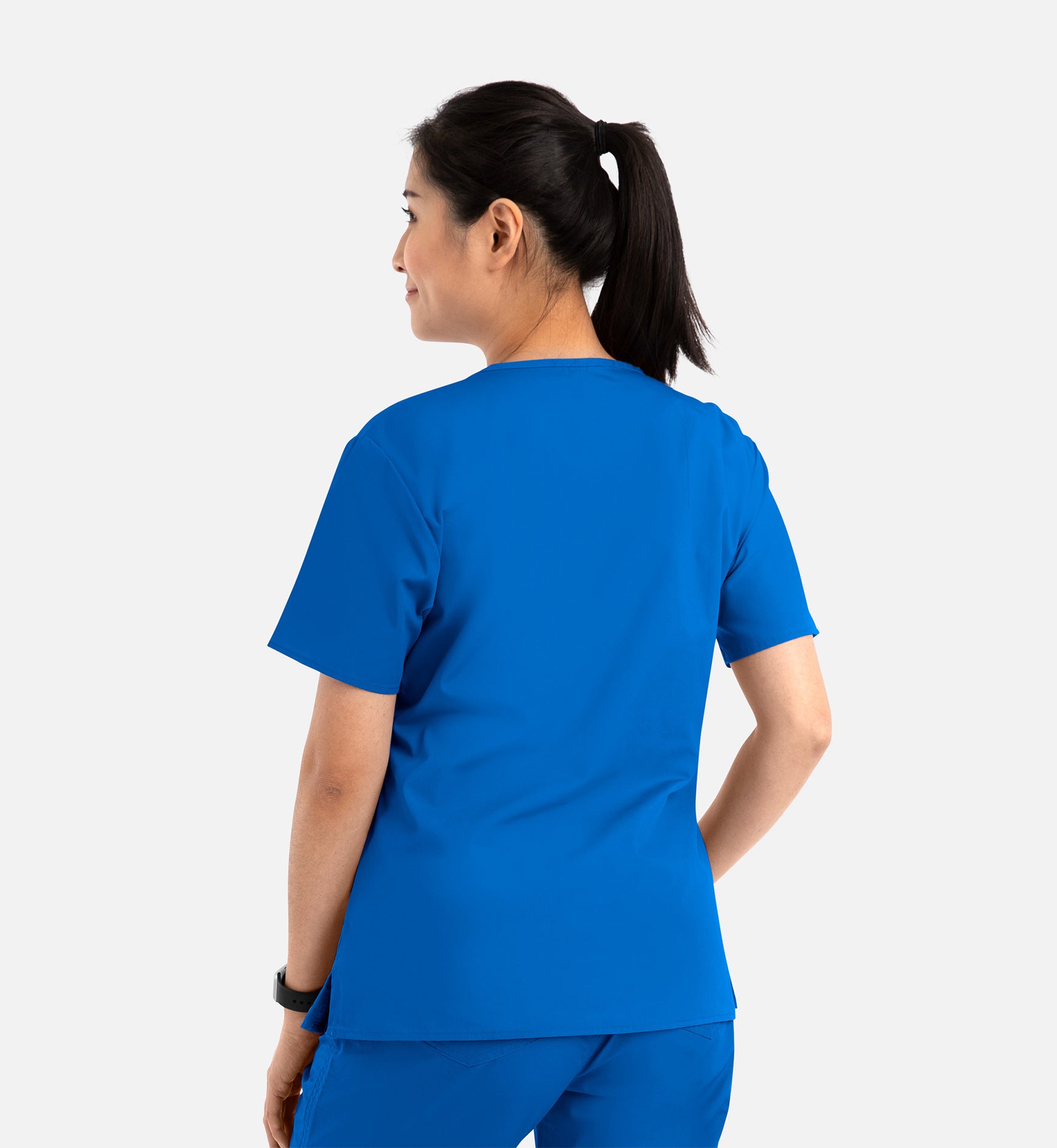 Core 1626 Curved V-Neck Top Royal Blue