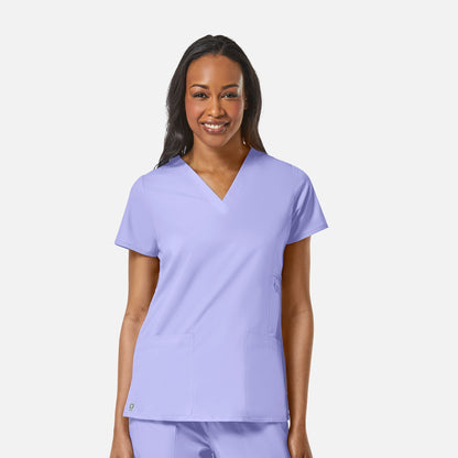 EON 1708 Women's Multi-Pocket V-neck Top Lavender