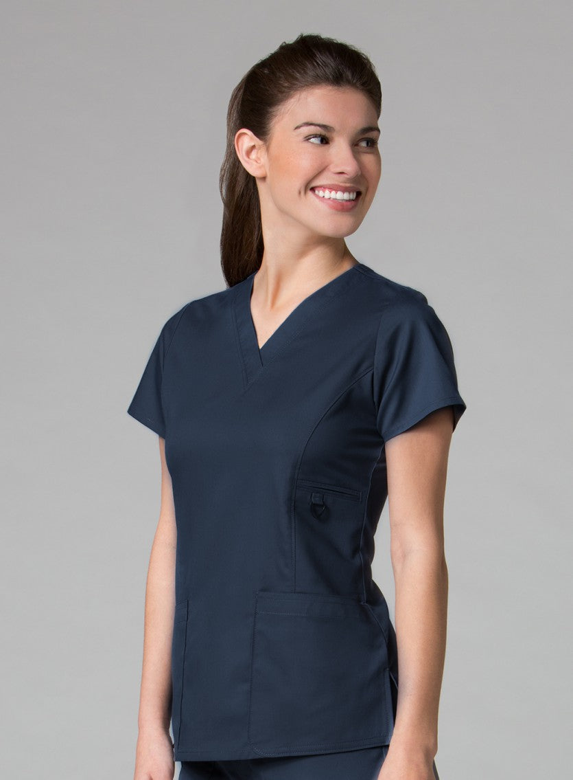 EON 1708 Women’s Multi-Pocket V-neck Top True Navy