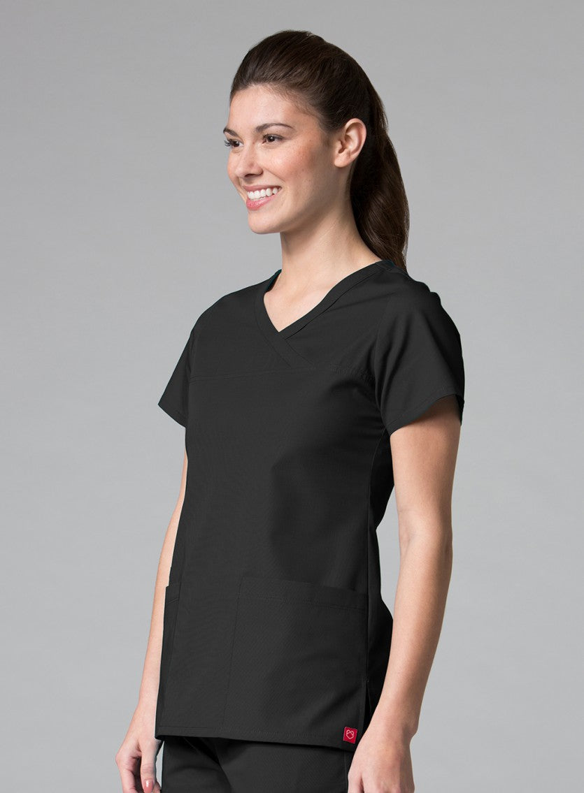 RedPanda 1726 Women’s Mock Wrap Top Black