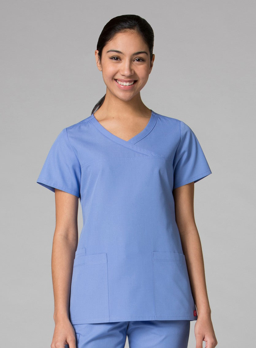 RedPanda 1726 Women’s Mock Wrap Top Ceil Blue