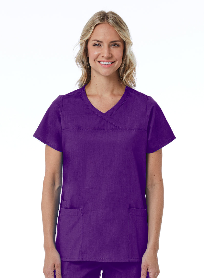 RedPanda 1726 Women’s Mock Wrap Top Egg plant