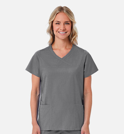 Redpanda 1726 Women's Mock Wrap Top Pewter