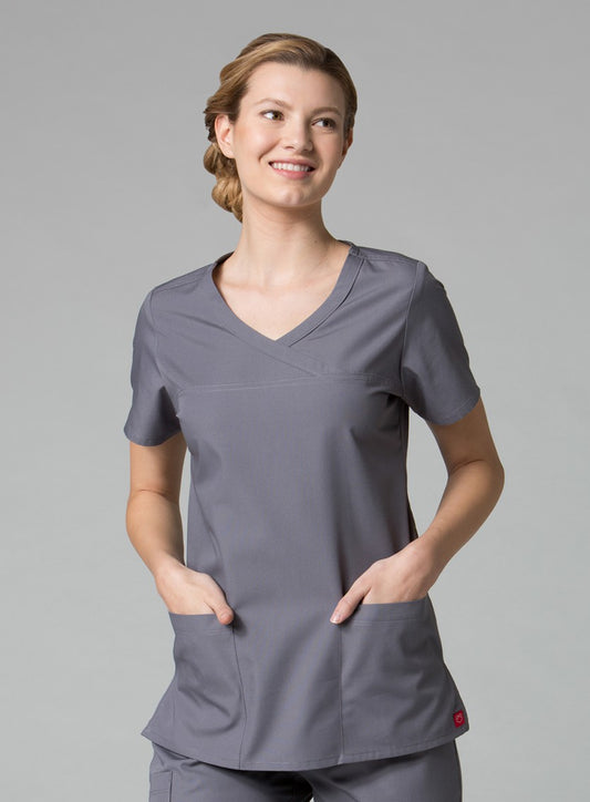 RedPanda 1726 Women’s Mock Wrap Top Pewter