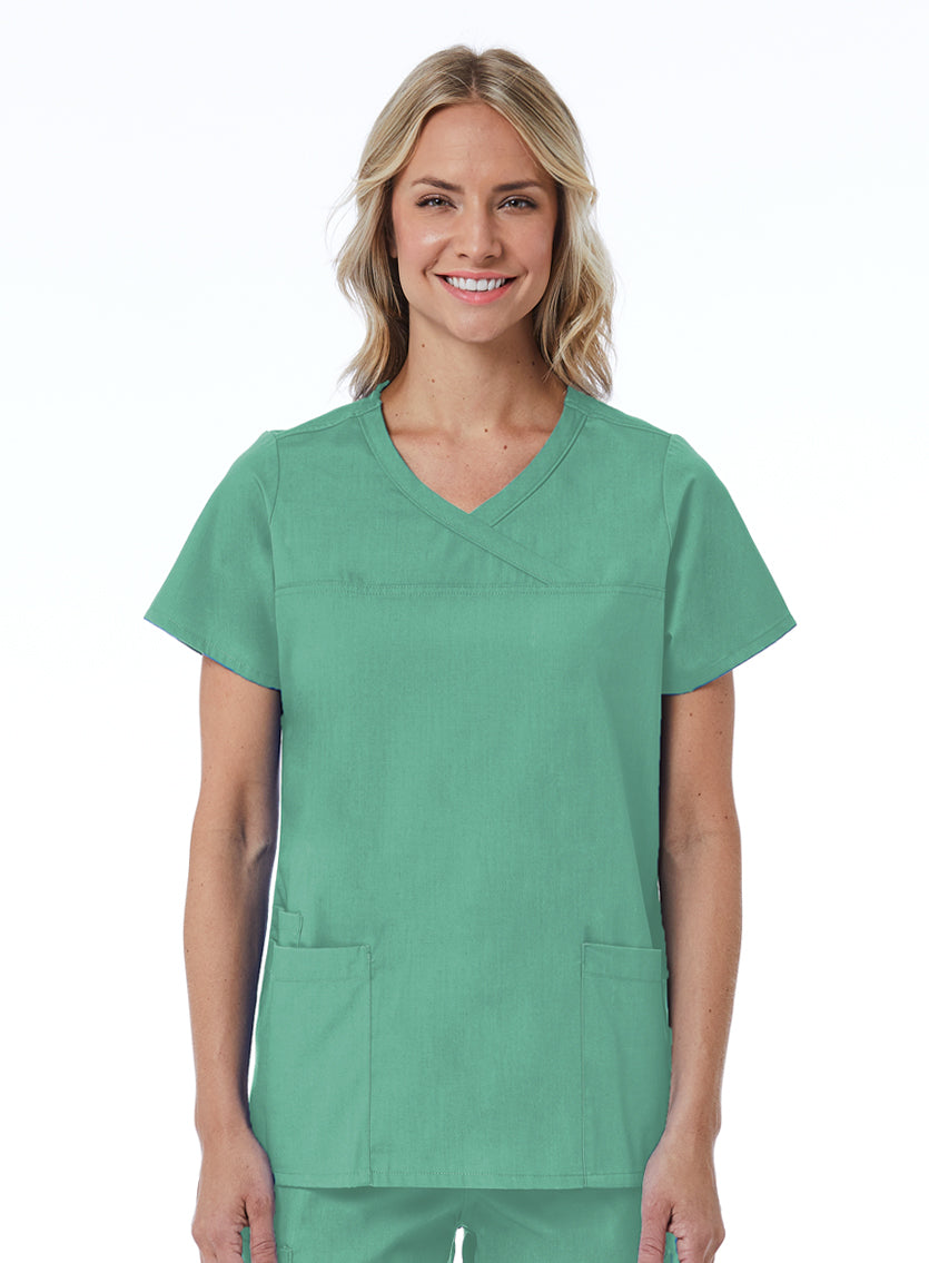 RedPanda 1726 Women’s Mock Wrap Top Surgical Green