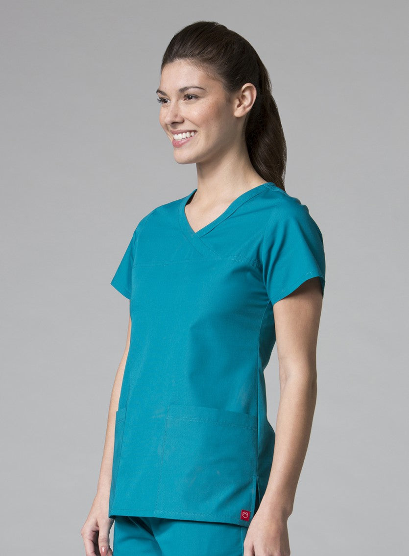 RedPanda 1726 Women’s Mock Wrap Top Teal