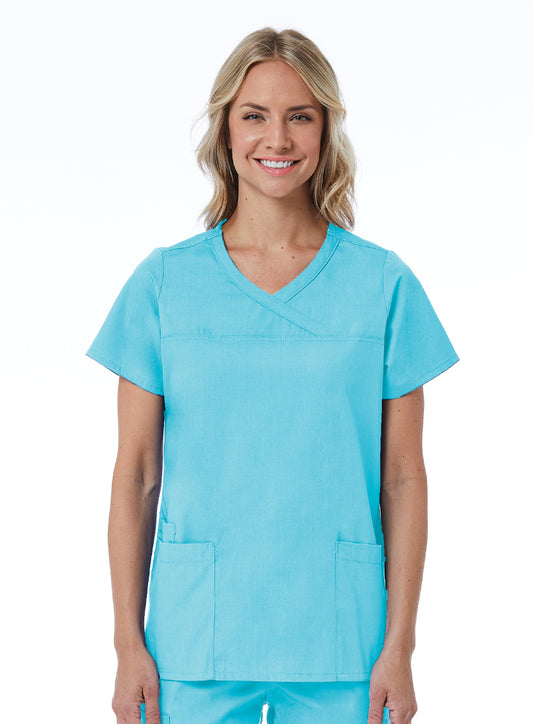 RedPanda 1726 Women’s Mock Wrap Top Turquoise