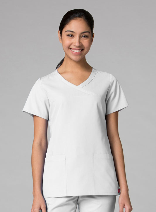 RedPanda 1726 Women’s Mock Wrap Top White