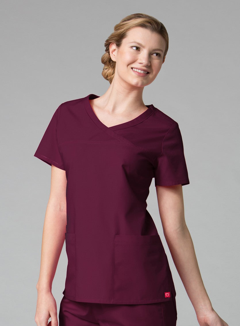 RedPanda 1726 Women’s Mock Wrap Top Wine