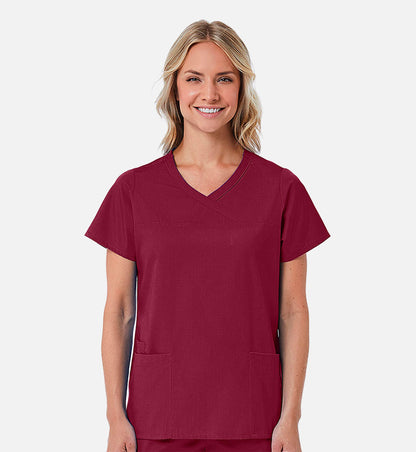 Redpanda 1726 Women's Mock Wrap Top Wine