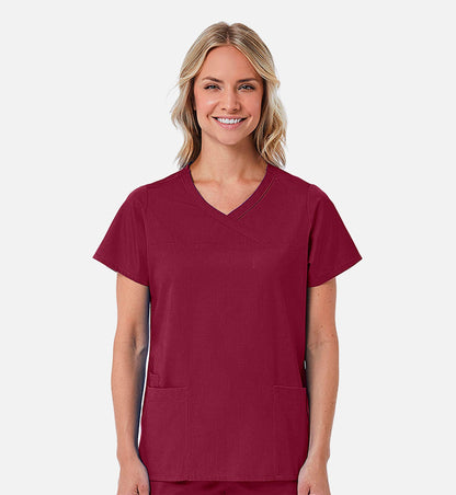 Redpanda 1726 Women's Mock Wrap Top Wine