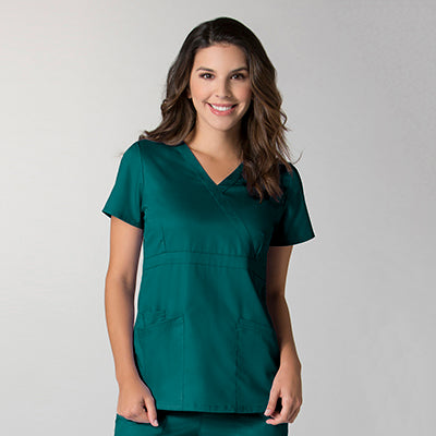 EON 1748 Women’s Mock Wrap Top with Empire Waist Hunter