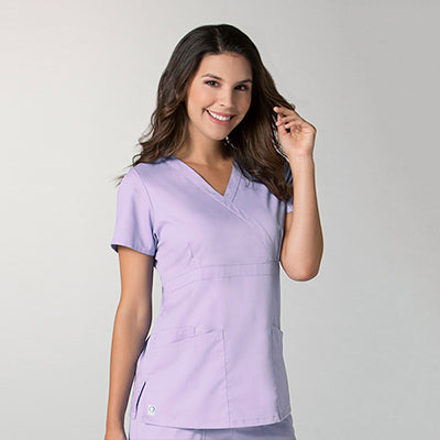 EON 1748 Women’s Mock Wrap Top with Empire Waist Lavender