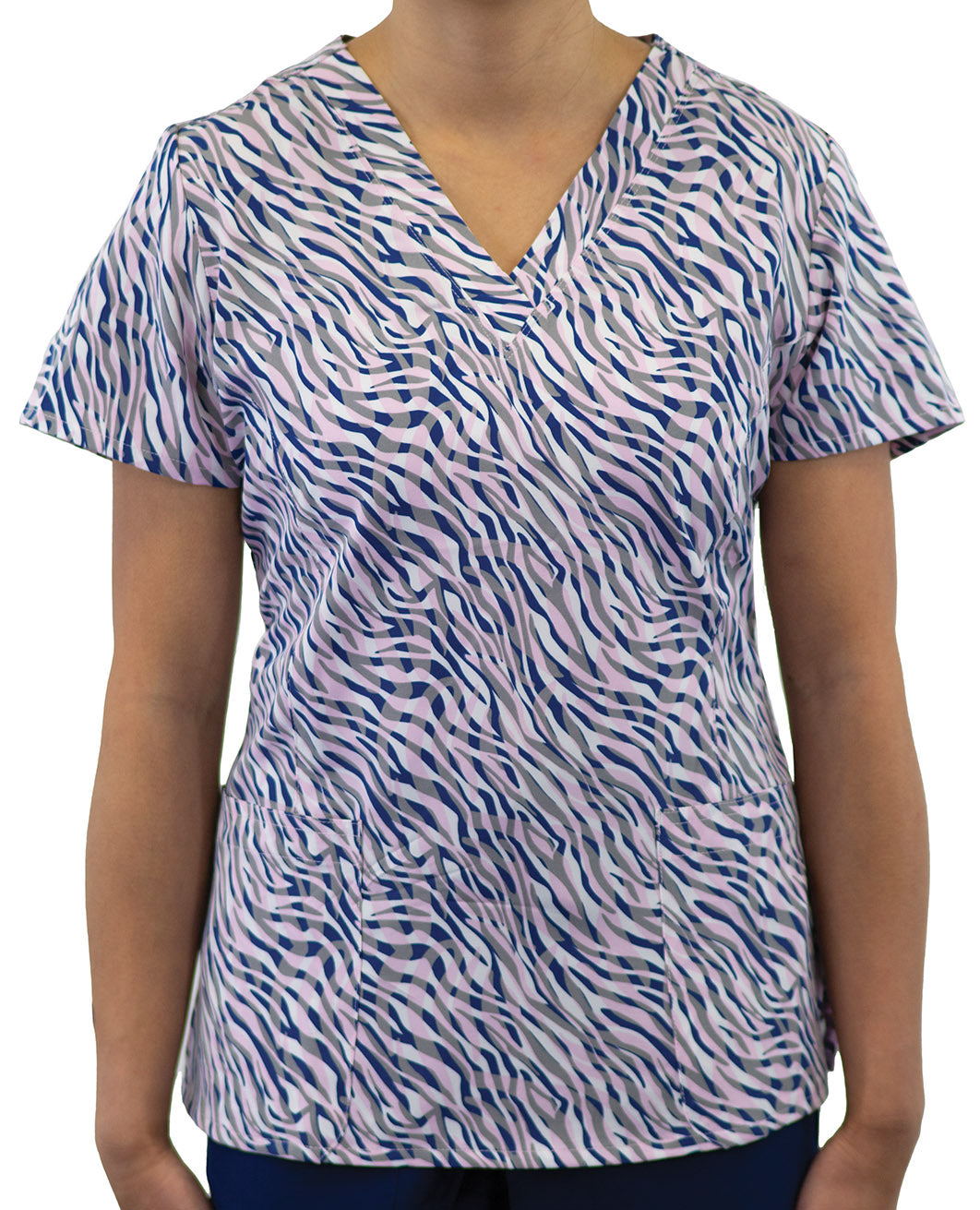 Prints 1767 Printed Curved V-Neck Top Animalia