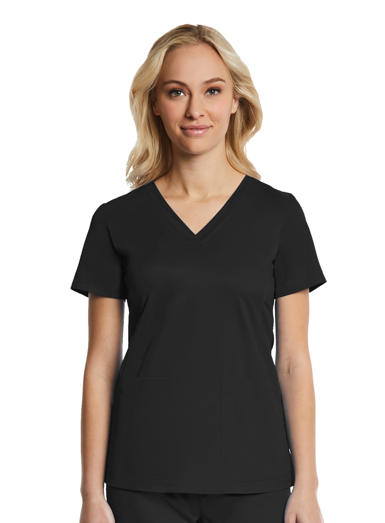 EON Sport 1768 Women’s Multi-Pocket V-neck Top Black