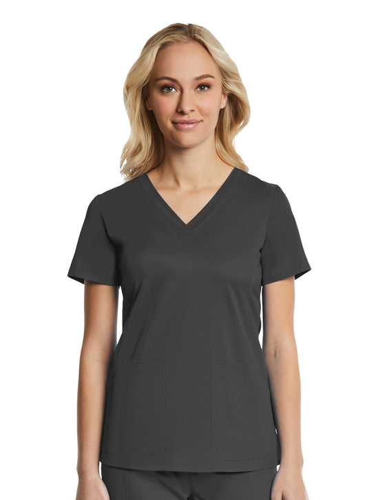 EON Sport 1768 Women’s Multi-Pocket V-neck Top Charcoal