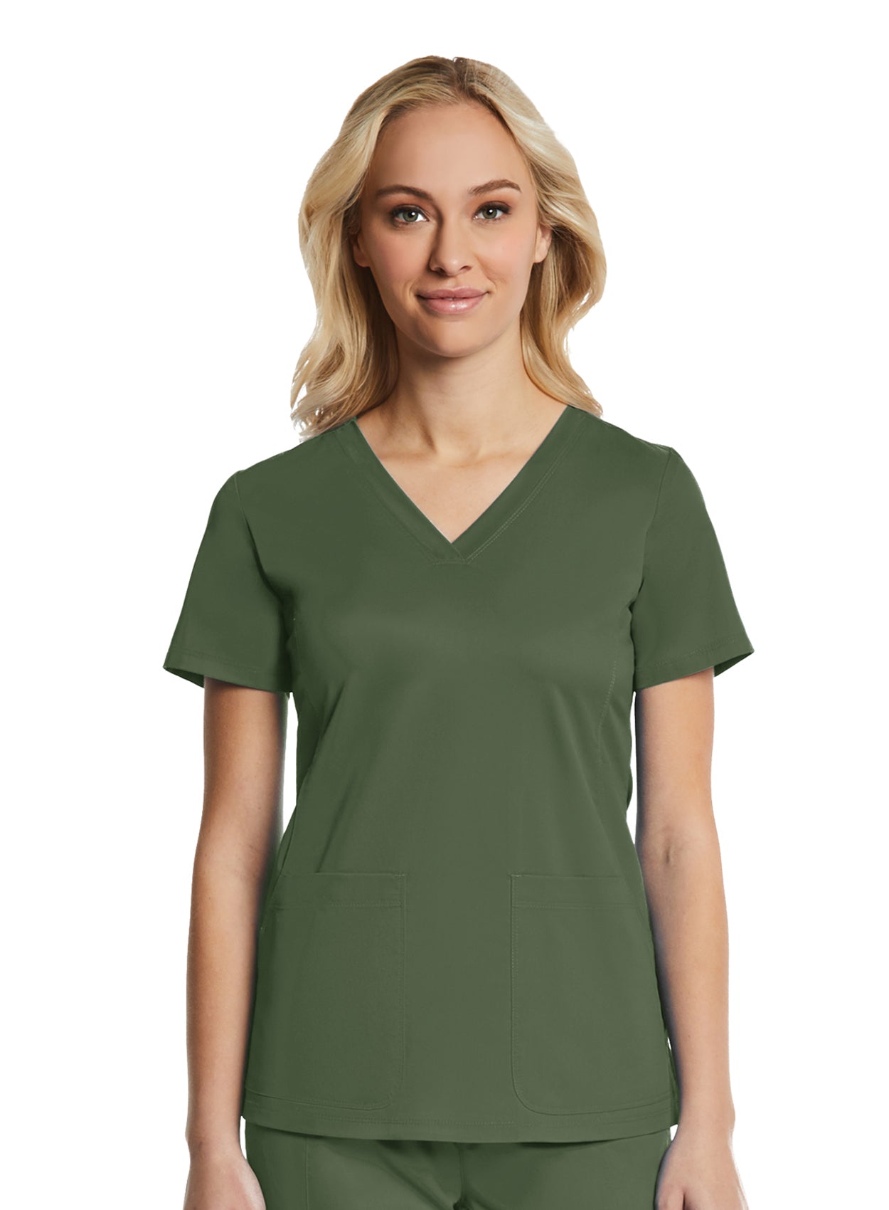 EON Sport 1768 Women’s Multi-Pocket V-neck Top Olive