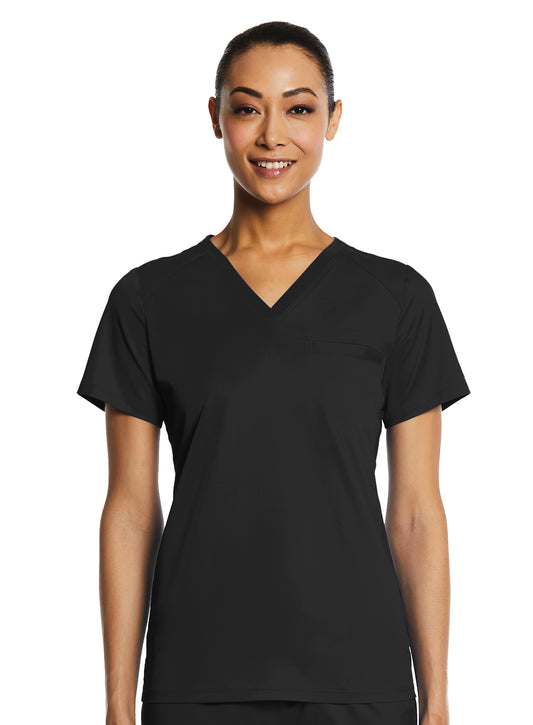 EON Sport 1778 Women’s Tuckable V Neck Top Black