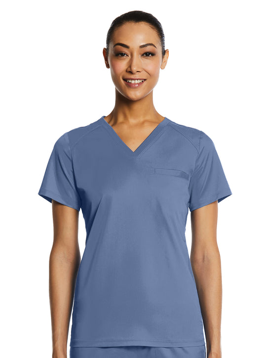 EON Sport 1778 Women’s Tuckable V Neck Top Infinity Blue