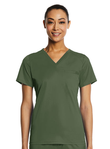 EON Sport 1778 Women's Tuckable V Neck Top Olive