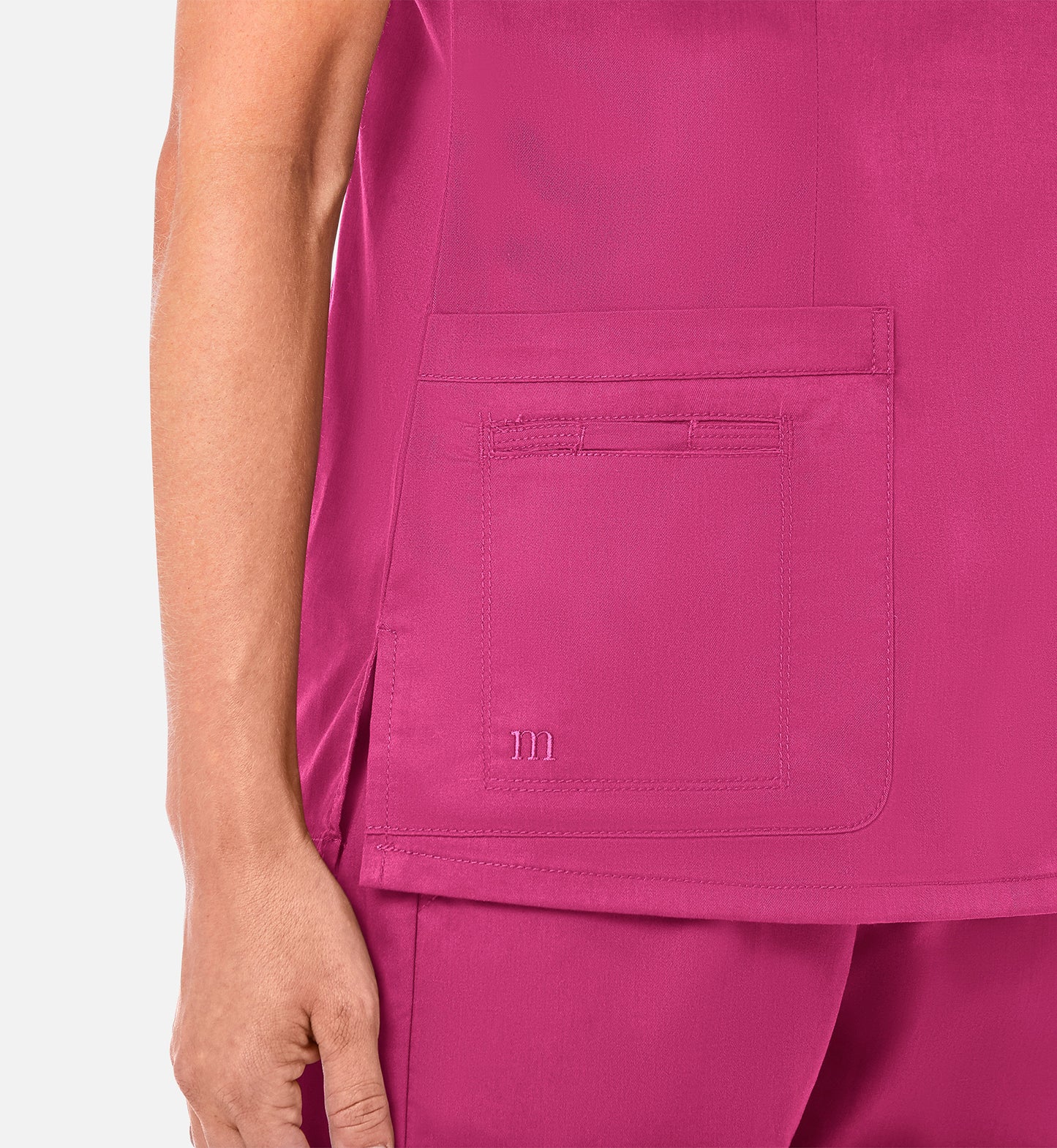 Blossom 1802 Curved V-Neck Top Candy Pink