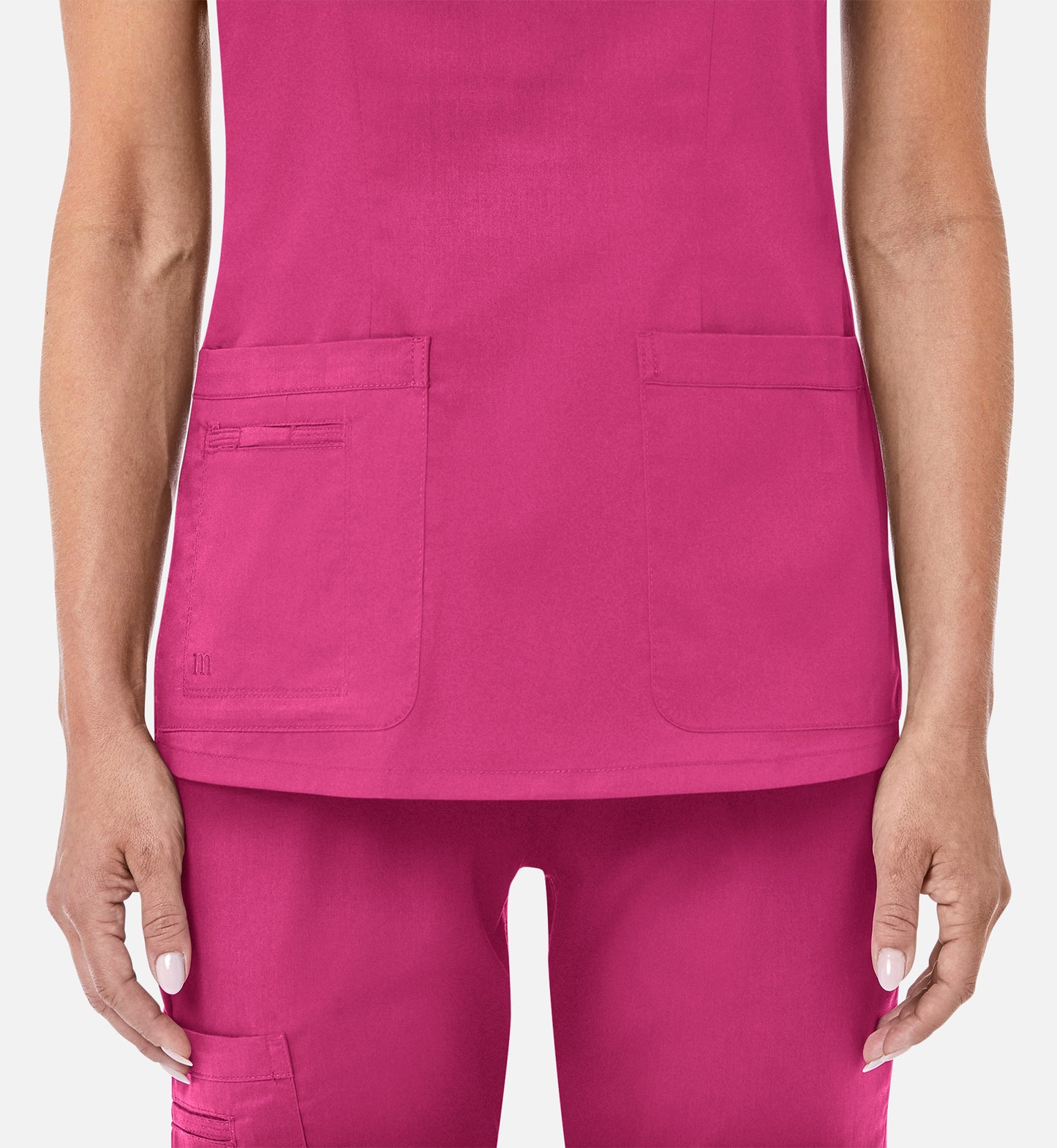 Blossom 1802 Curved V-Neck Top Candy Pink