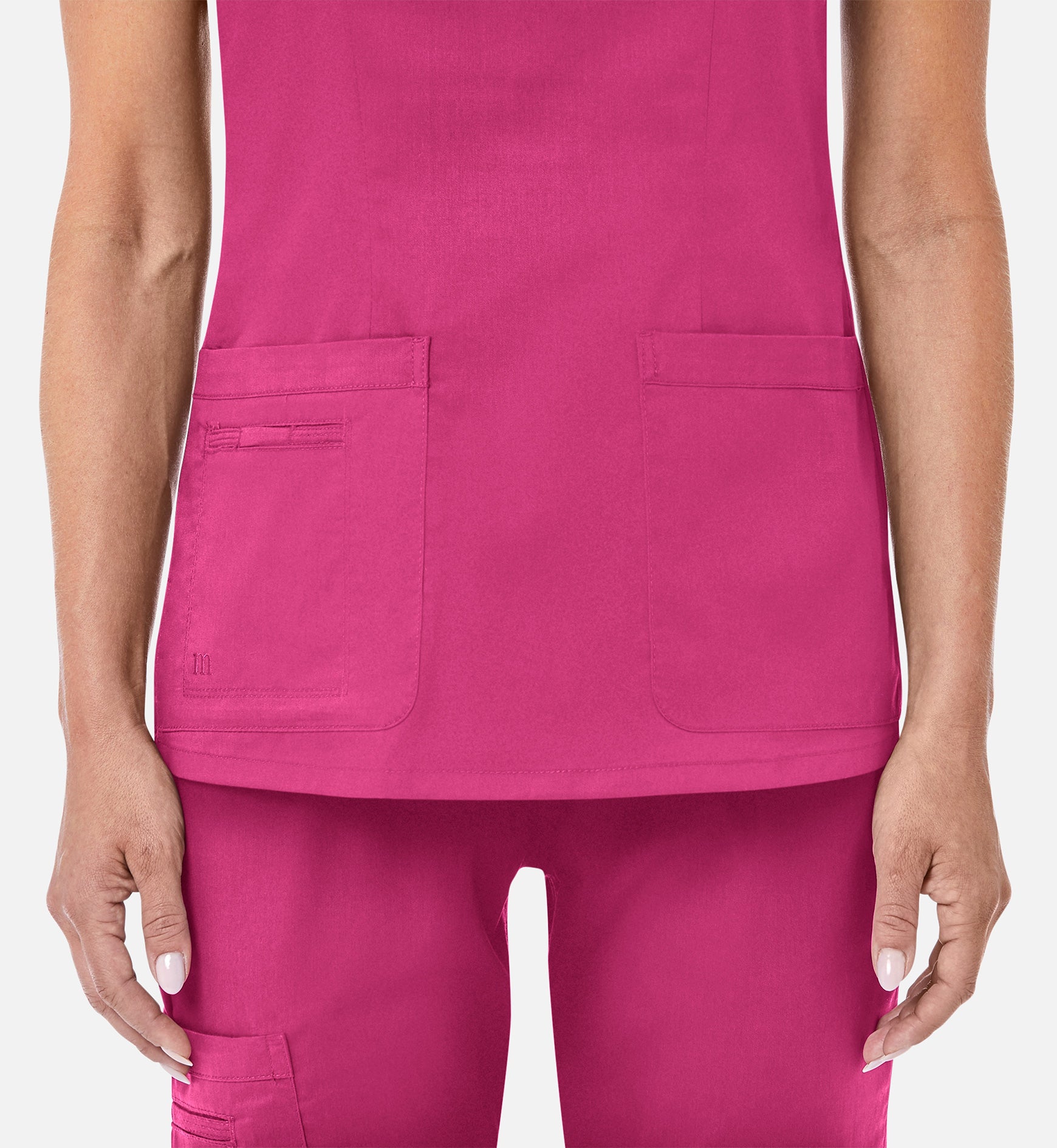 Blossom 1802 Curved V-Neck Top Candy Pink