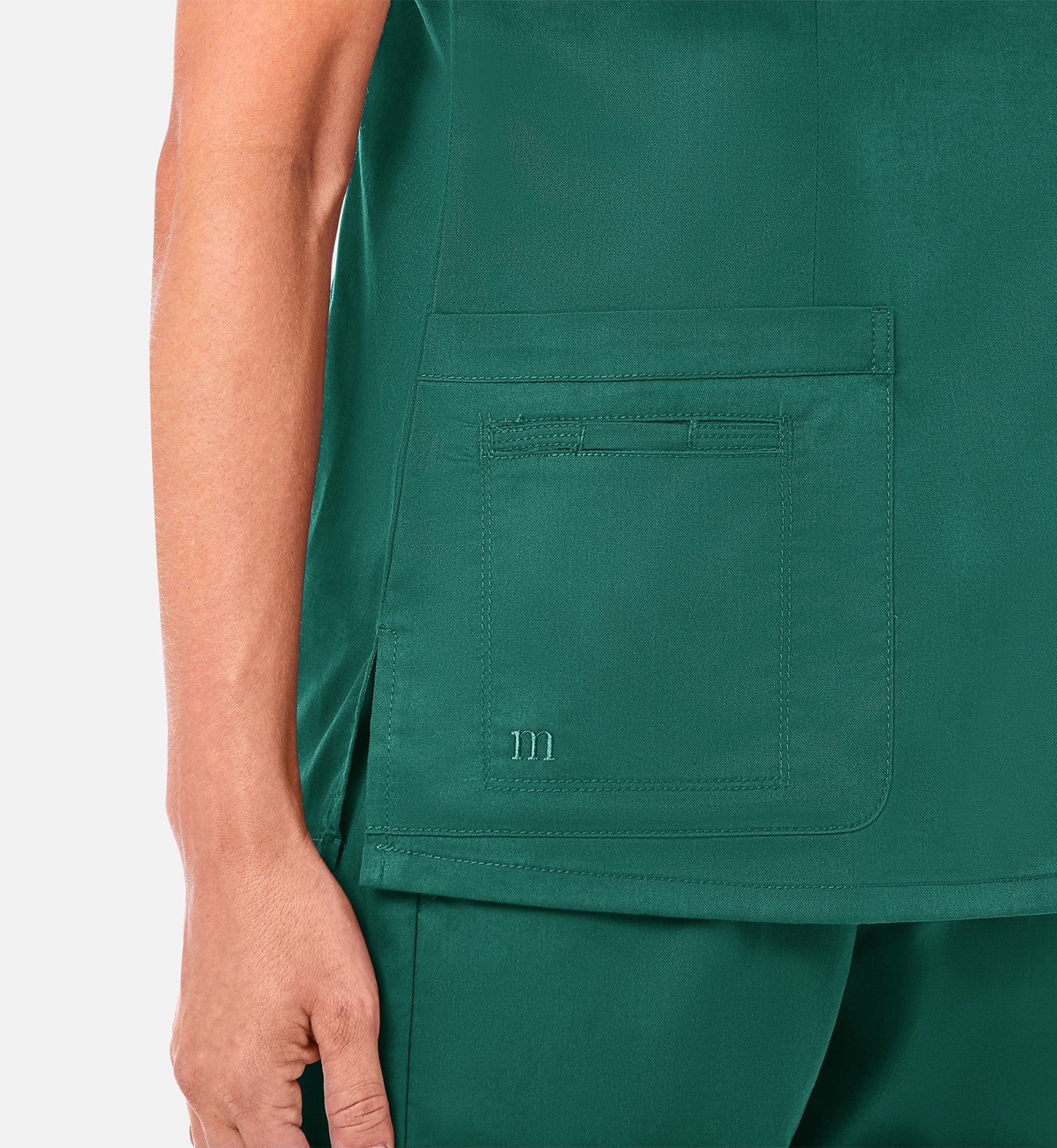 Blossom 1802 Curved V-Neck Top Hunter