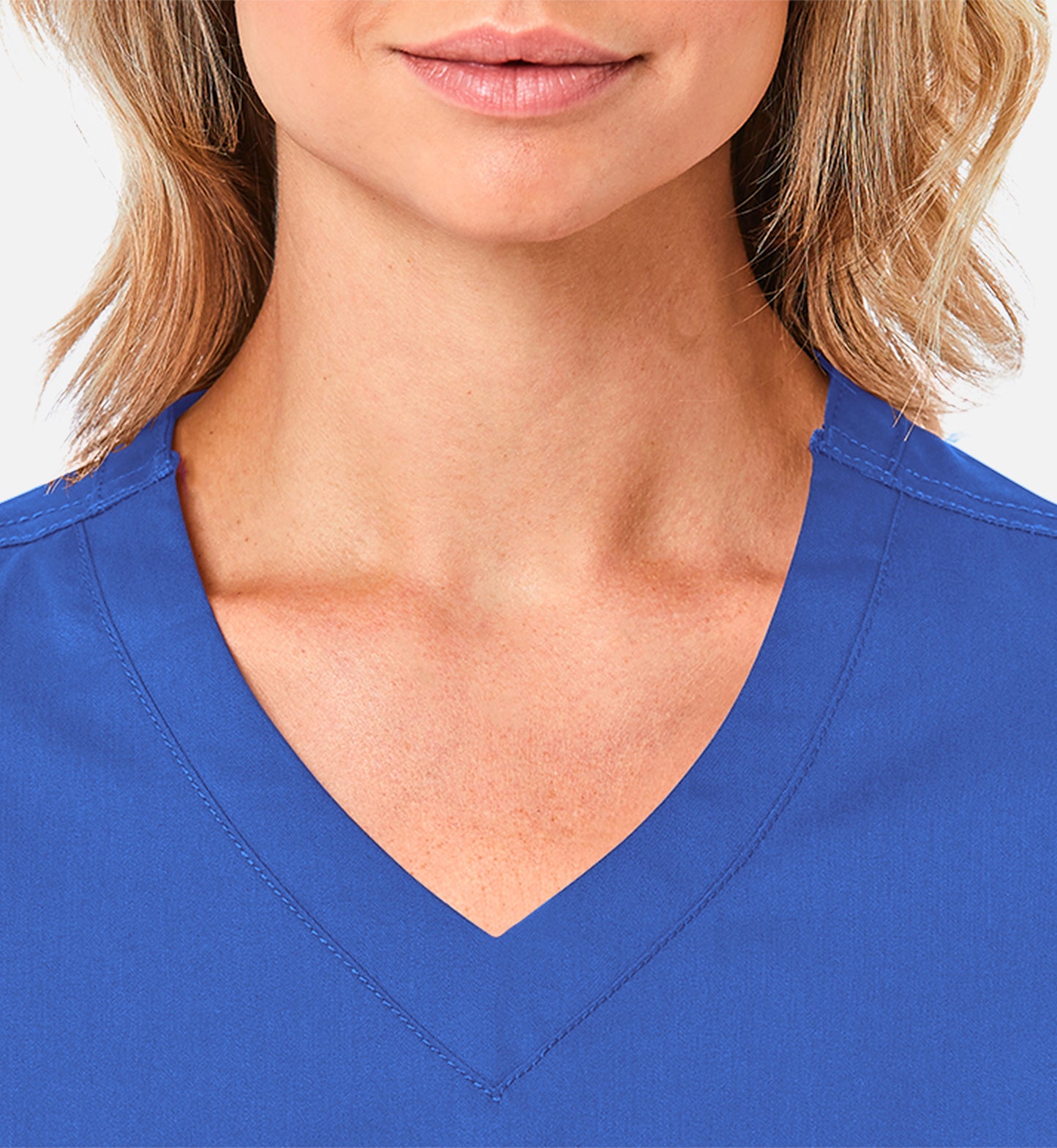 Blossom 1802 Curved V-Neck Top Royal Blue
